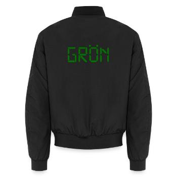 Grün – LCD - Unisex Bomberjacke - Schwarz - Hinten - AI Model Male 185 light (185cm)