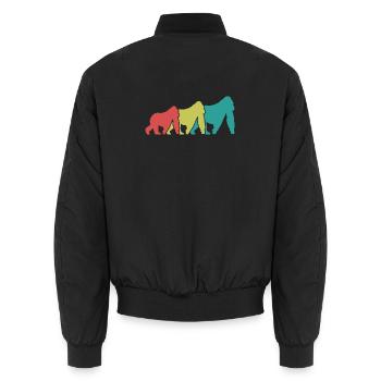Silhouettes des Trois Singes Rétro - Bomber unisexe - noir - Dos - AI Model Male 185 light (185cm)