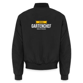 Kleingarten Schrebergarten Gärtner Geschenk Retro - Unisex Bomberjacke - Schwarz - Hinten - AI Model Male 185 light (185cm)