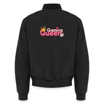 Gaming Queen Pixel Art Crown - Unisex Bomberjacke - Schwarz - Hinten - AI Model Male 185 light (185cm)