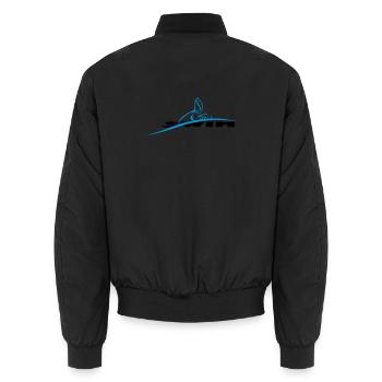 Logo natation nageur stylisé - Bomber unisexe - noir - Dos - AI Model Male 185 light (185cm)