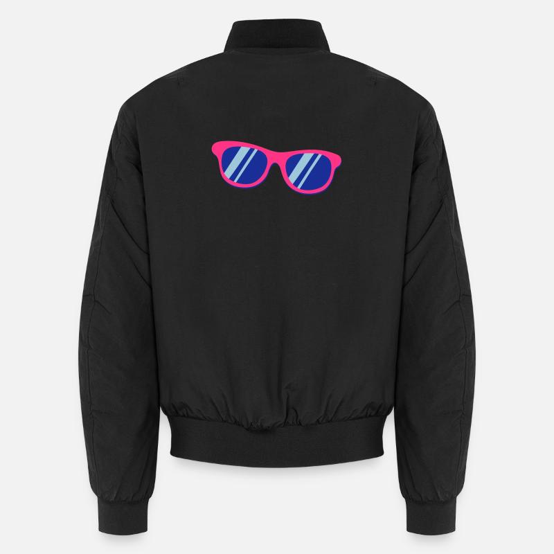 Pink Blaue Sonnenbrille Pop Art Retro Unisex Bomberjacke