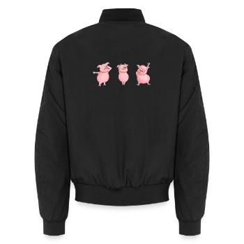Cochon grassouillet - Bomber unisexe - noir - Dos - AI Model Male 185 light (185cm)