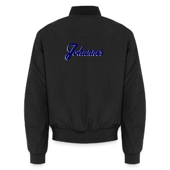 Name Johannes Personalisierung - Unisex Bomberjacke - Schwarz - Hinten - AI Model Male 185 light (185cm)