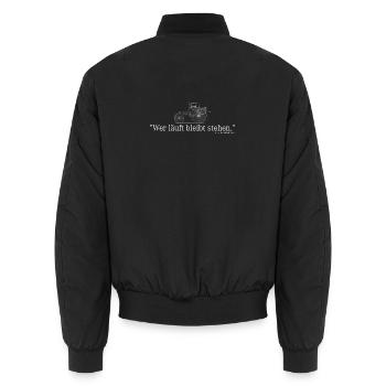 Qui court s’arrêter - Bomber unisexe - noir - Dos - AI Model Male 185 light (185cm)