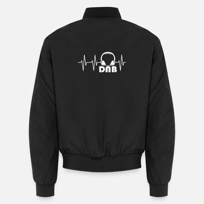 dnb drum bass ekg puls herzschlag Kopfhörer Logo Unisex Bomberjacke