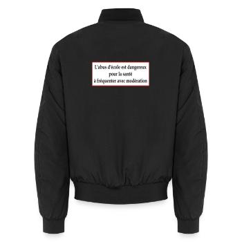 L'abus d'école est dangereux pour la santé - Bomber unisexe - noir - Dos - AI Model Male 185 light (185cm)
