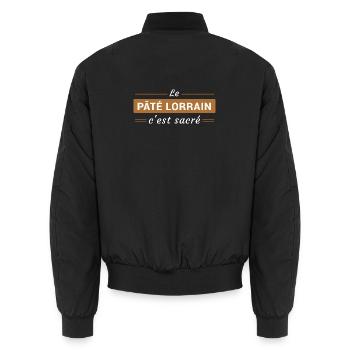 Le Pâté Lorrain, c'est Sacré - Bomber unisexe - noir - Dos - AI Model Male 185 light (185cm)