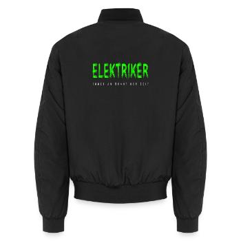 Elektriker Handwerker Design - Unisex Bomberjacke - Schwarz - Hinten - AI Model Male 185 light (185cm)