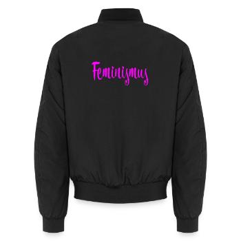 Feminismus - Unisex Bomberjacke - Schwarz - Hinten - AI Model Male 185 light (185cm)