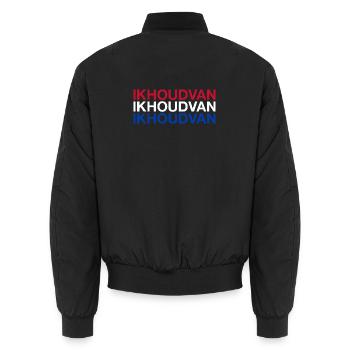 I LOVE NETHERLANDS Netherlands flag - Unisex Bomber Jacket - black - Back - AI Model Male 185 light (185cm)