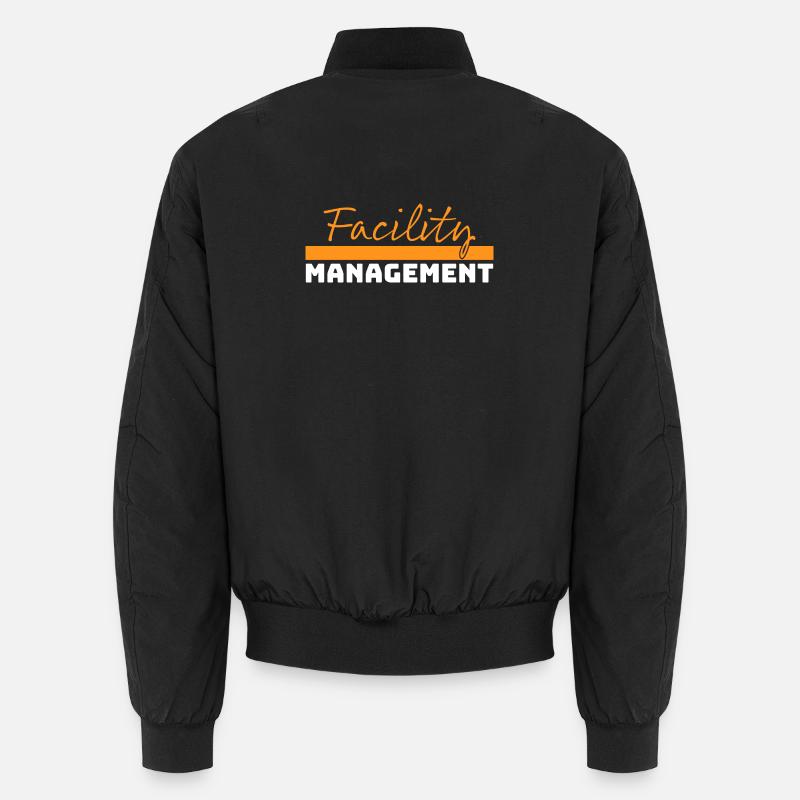 Tshirt Facility Management orange weiss - Unisex Bomberjacke - Schwarz