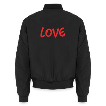 LOVE. COUPLE. JUST MARRIED. EVJF. SAINT VALENTIN. - Bomber unisexe - noir - Dos - AI Model Male 185 light (185cm)