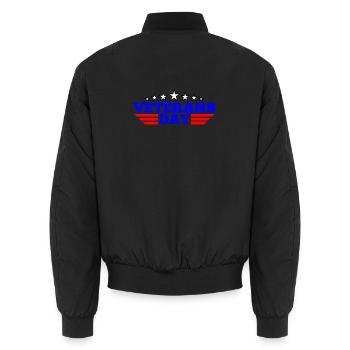 Logo Journée des anciens combattants - Bomber unisexe - noir - Dos - AI Model Male 185 light (185cm)