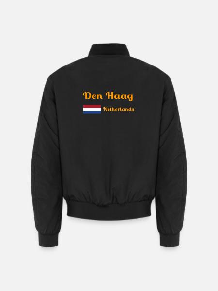 Den Den Haag Niederlande - Stilvolle Drucke - Unisex Bomberjacke - Schwarz