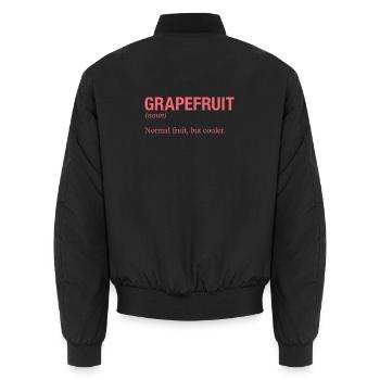 GRAPEFRUIT Pampelmuse - Unisex Bomber Jacket - black - Back - AI Model Male 185 light (185cm)