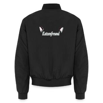Katzenfreund V1, süße Tees, Ohren - Unisex Bomberjacke - Schwarz - Hinten - AI Model Male 185 light (185cm)