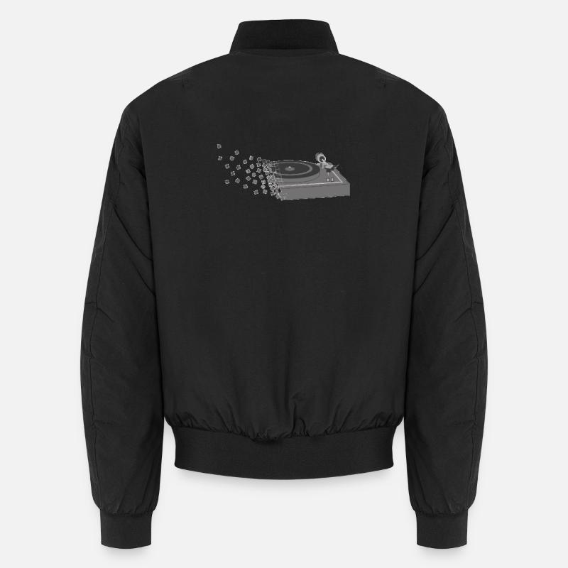 Plattenspieler Pixelart Unisex Bomberjacke