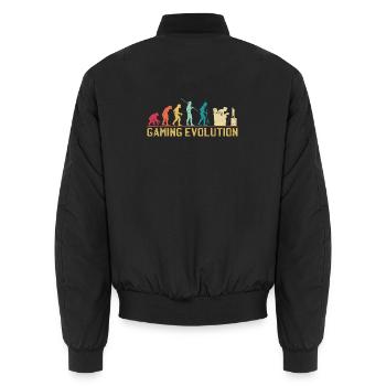 Gaming Evolution Artwork - Unisex Bomber Jacket - black - Back - AI Model Male 185 light (185cm)