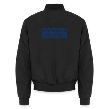 Stockholmer Stolz - Unisex Bomberjacke - Schwarz - Hinten - AI Model Male 185 light (185cm)