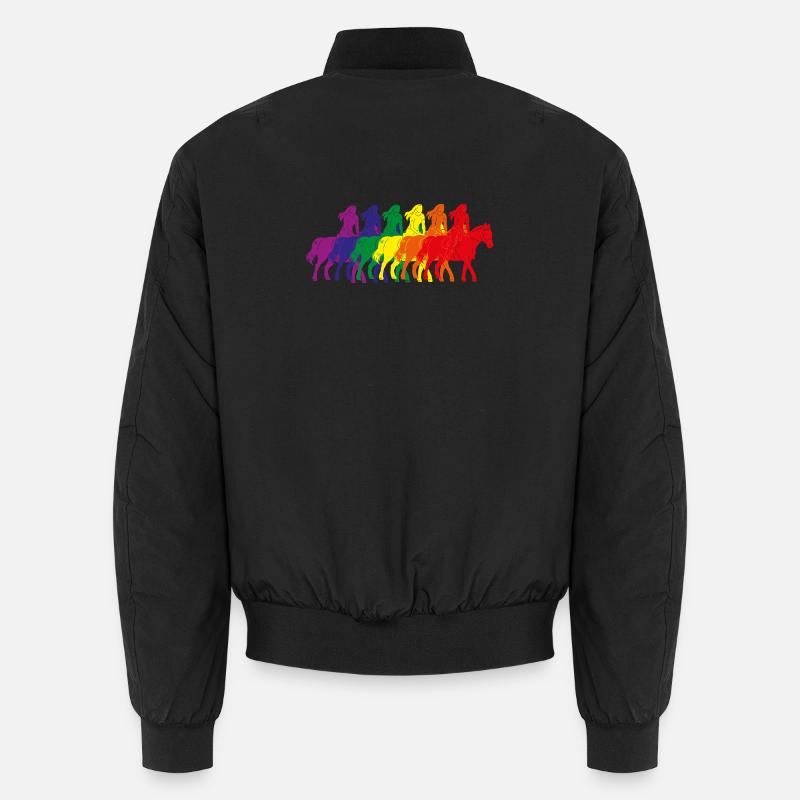 Silhouette de cavalier arc-en-ciel Bomber unisexe