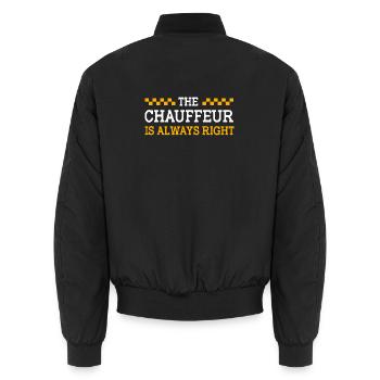 Taxifahrer Taxi - Unisex Bomberjacke - Schwarz - Hinten - AI Model Male 185 light (185cm)