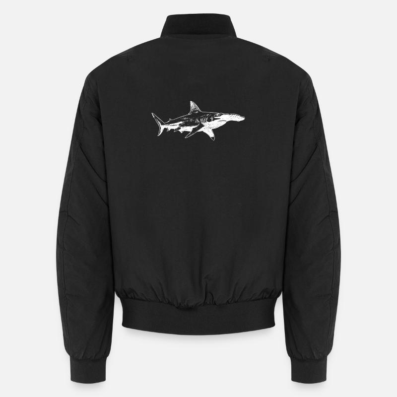 Silhouette du requin-marteau de minuit - Bomber unisexe - noir