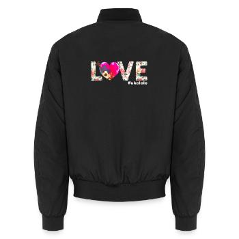 Hawaiian Ukulele Uke Love - Unisex Bomberjacke - Schwarz - Hinten - AI Model Male 185 light (185cm)