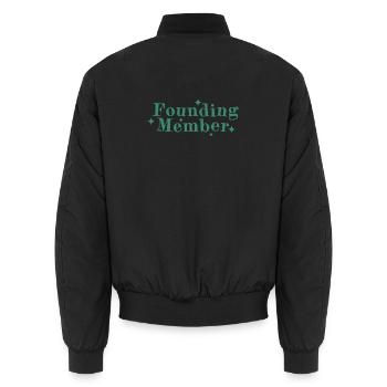 Founding Member Font Logo Stars - Unisex Bomber Jacket - black - Back - AI Model Male 185 light (185cm)