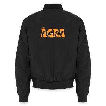 Agra India Typographie en gras - Bomber unisexe - noir - Dos - AI Model Male 185 light (185cm)