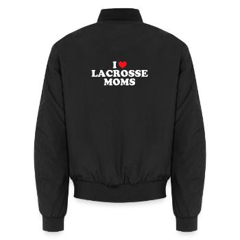 J’adore les mamans de lacrosse - Bomber unisexe - noir - Dos - AI Model Male 185 light (185cm)