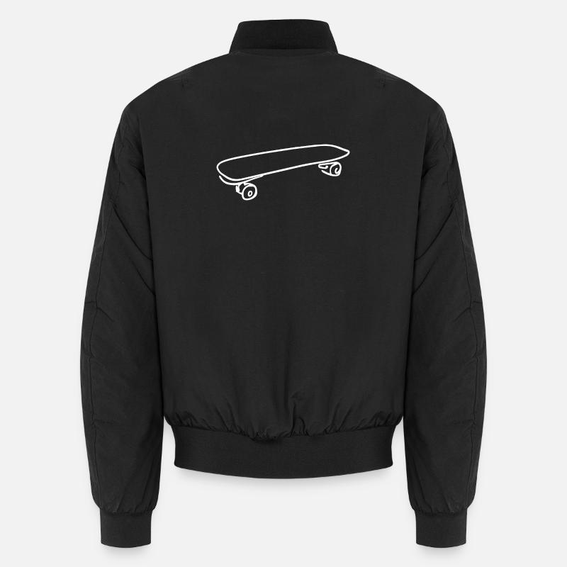 Skateboard Sketch - Unisex Bomber Jacket - black