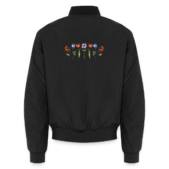 Fleur - Bomber unisexe - noir - Dos - AI Model Male 185 light (185cm)