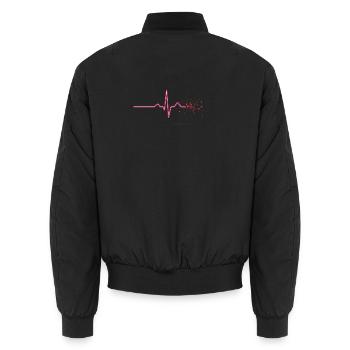 Neon Pulse: Verbindung verloren - Unisex Bomberjacke - Schwarz - Hinten - AI Model Male 185 light (185cm)
