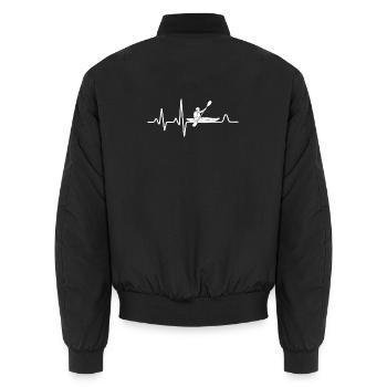Kayak Heartbeat EKG Paddeln - Unisex Bomberjacke - Schwarz - Hinten - AI Model Male 185 light (185cm)