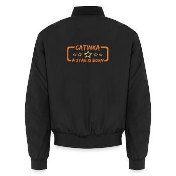 Geschenk Catinka - Unisex Bomberjacke - Schwarz - Hinten - AI Model Male 185 light (185cm)