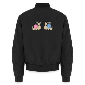 Männchenschnecke Mädchen Schnecke fossil - Unisex Bomberjacke - Schwarz - Hinten - AI Model Male 185 light (185cm)