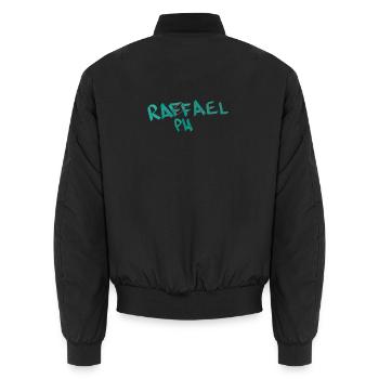 Geschenkidee für Raphael  - Unisex Bomberjacke - Schwarz - Hinten - AI Model Male 185 light (185cm)