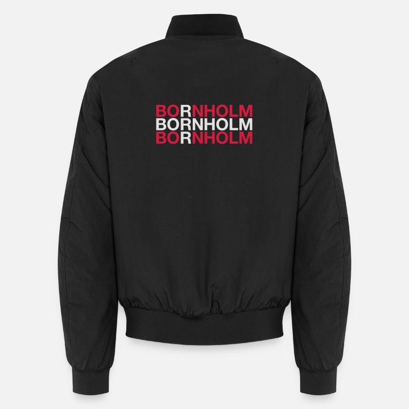 BORNHOLM Denmark Denmark Danish flag - Unisex Bomber Jacket - black