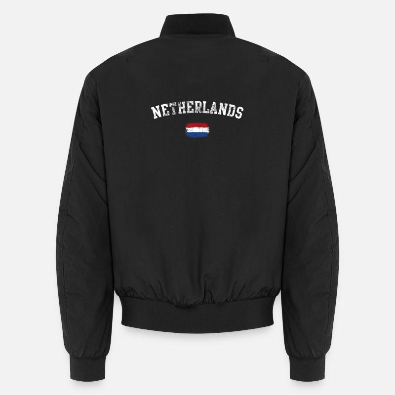 Netherlands Flag Brush Stroke Unisex Bomber Jacket