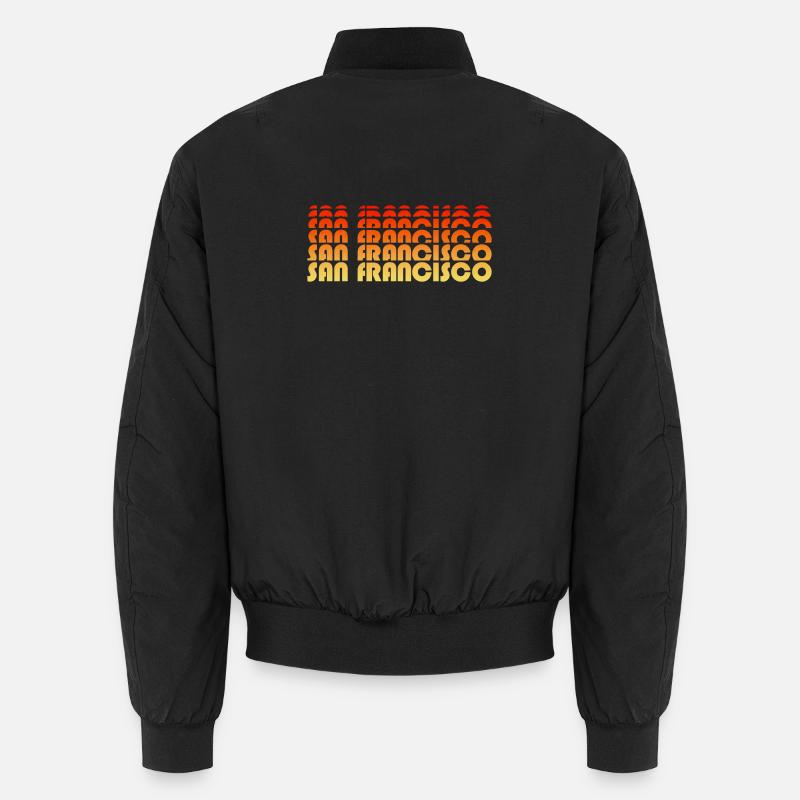 San Francisco Gradient Sunset - Unisex Bomber Jacket - black