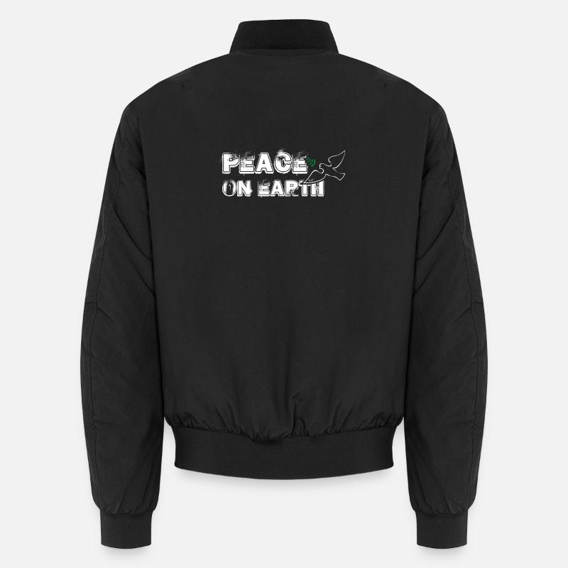 Peace on Earth | with Bird - Unisex Bomber Jacket - black