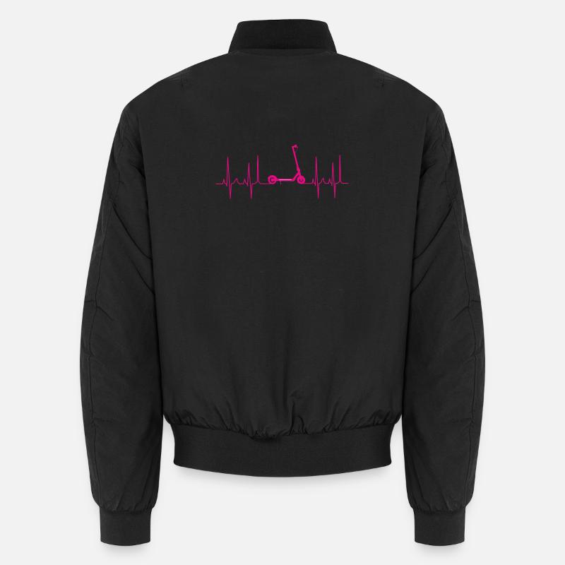scooter Kickboard Trotinett kardiogramm - Unisex Bomberjacke - Schwarz