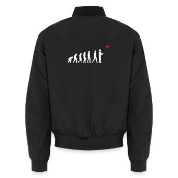 Evolution of Man Drone Pilot - Unisex Bomber Jacket - black - Back - AI Model Male 185 light (185cm)