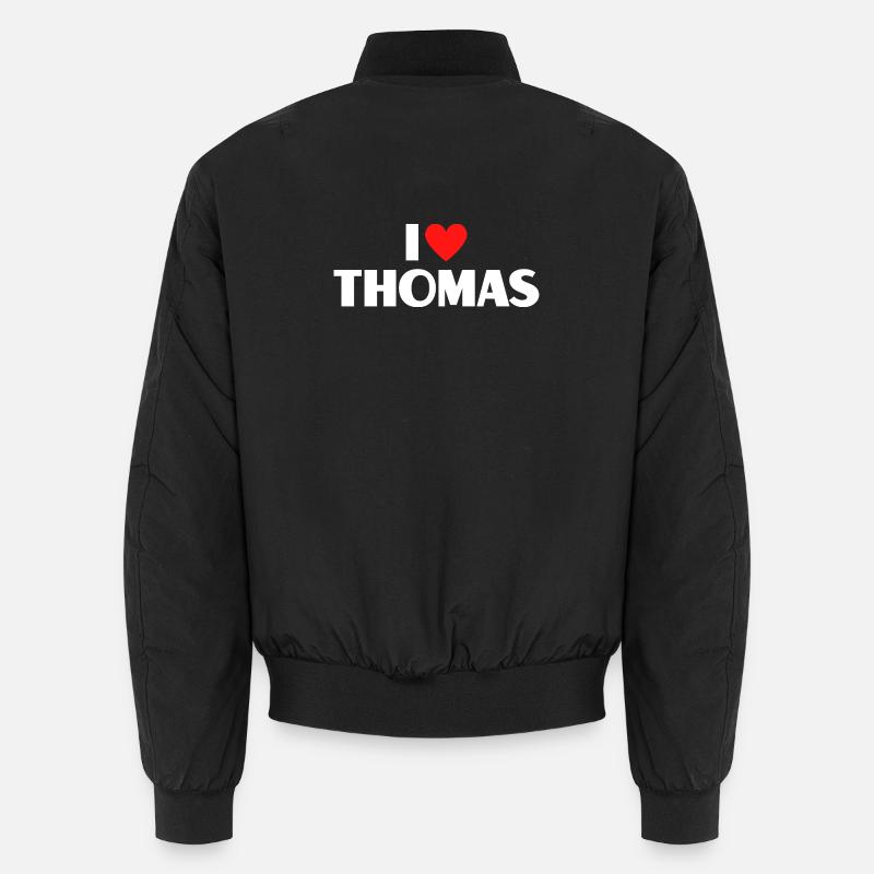 J'adore Thomas Red Heart Romantic Name Fan Bomber unisexe
