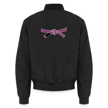 Purplebelt - Purple Belt - Unisex Bomber Jacket - black - Back - AI Model Male 185 light (185cm)