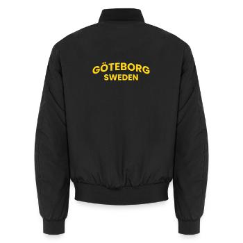 Texte de l’arc GÖTEBORG Suède - Bomber unisexe - noir - Dos - AI Model Male 185 light (185cm)