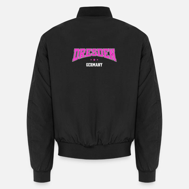 Dresden Germany Pink College Design - Unisex Bomberjacke - Schwarz