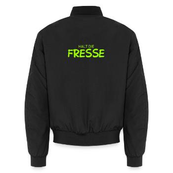 Halt die Fresse - Cooler Spruch - Unisex Bomberjacke - Schwarz - Hinten - AI Model Male 185 light (185cm)