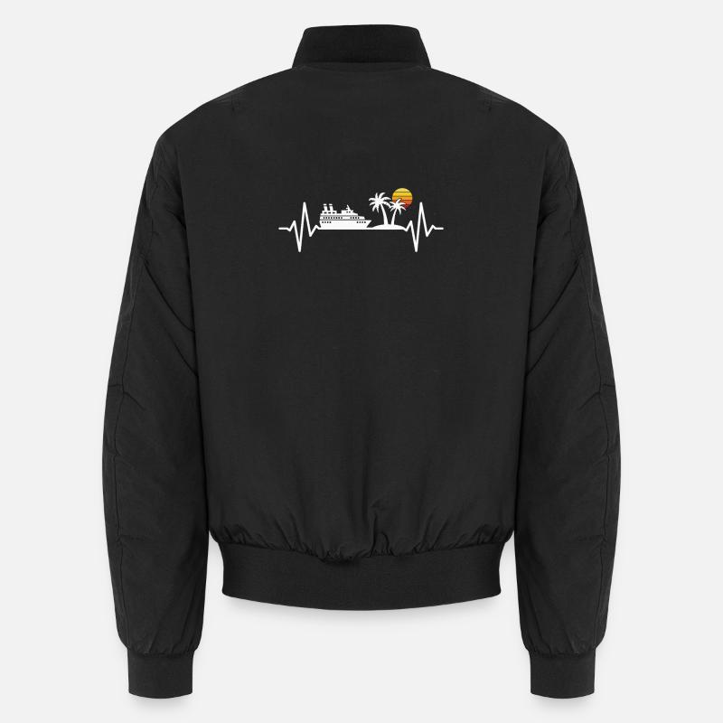 Cruise Ship Vacation Heartbeat Unisex Bomber Jacket